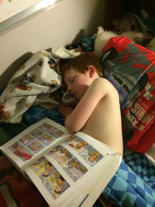 Ian tried reading Garfield at bedtime...