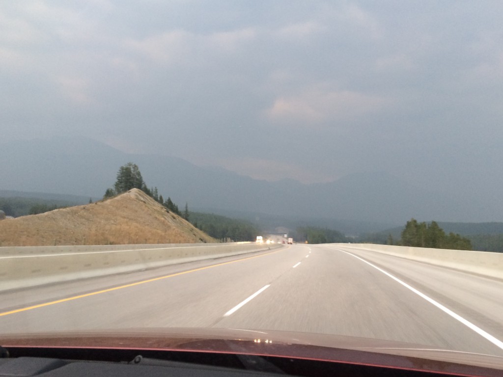 Hard to see the mountains through the smoke