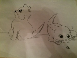 My drawing of two kittens.