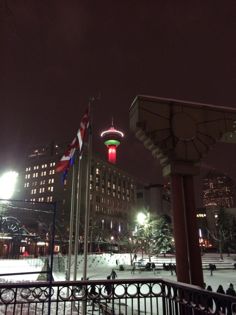 Calgary Tower over Olympic Plaza