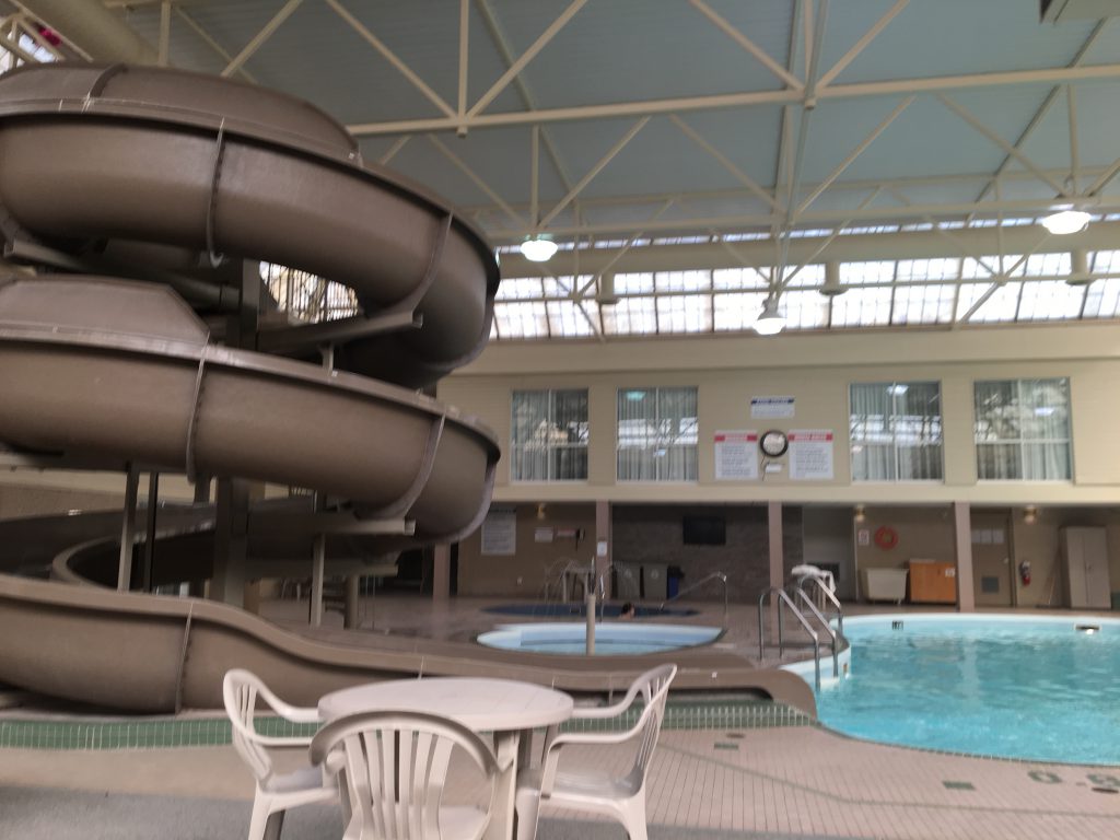 Swimming pool and waterslide