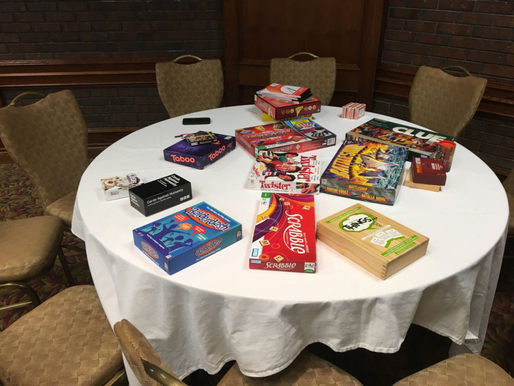 Table full of games to play