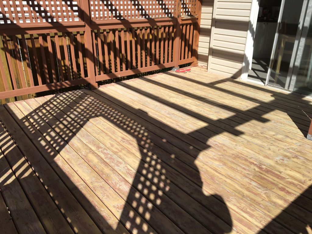 Deck is sanded.